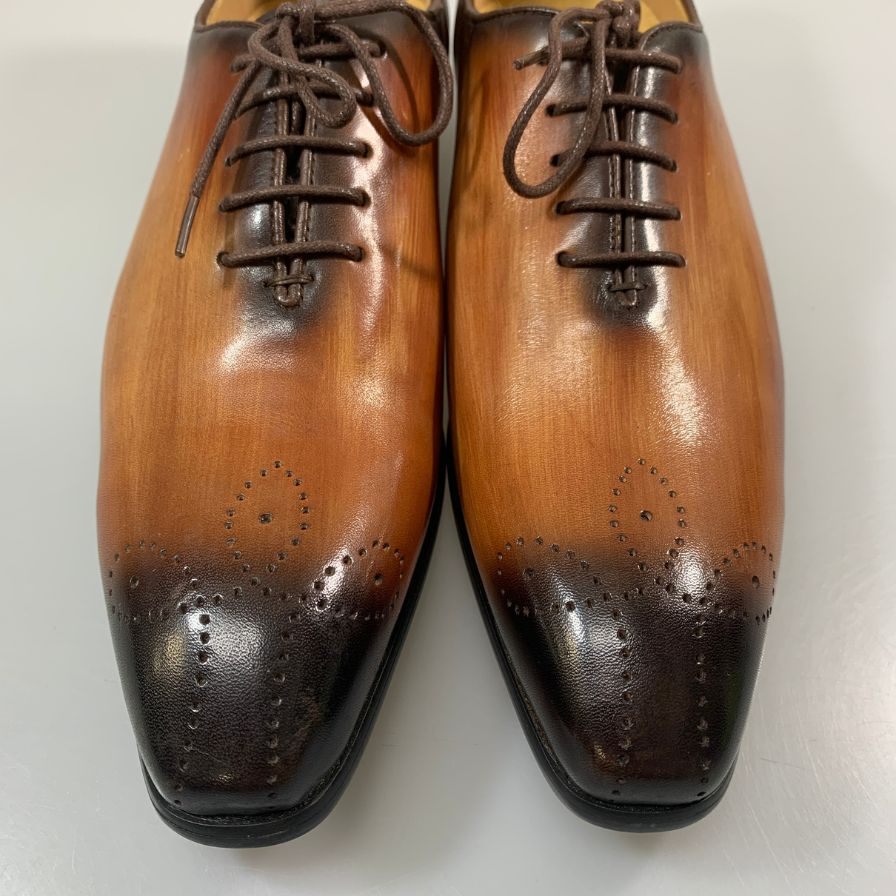 スキャンガー レザーシューズ 本革 ハンドメイド ベージュ サイズ 40 メンズ SKANNGER HANDMADE 約25.0cm【AFD4】