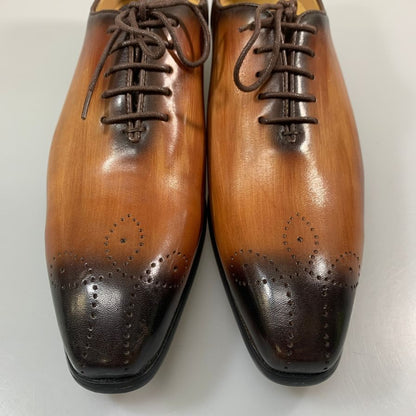 スキャンガー レザーシューズ 本革 ハンドメイド ベージュ サイズ 40 メンズ SKANNGER HANDMADE 約25.0cm【AFD4】
