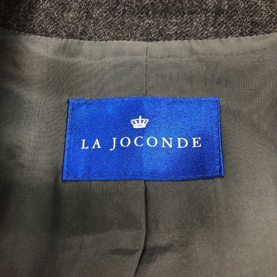 美品◆ラジョコンダ ウール テーラードジャケット グレー レディース サイズMJ-9 LA JOCONDE 【AFA18】