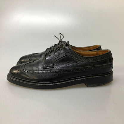 フローシャイム レザーシューズ ウイングチップ グレインレザー ブラック メンズ サイズUS9C FLORSHEIM 約27.0cm【AFD1】