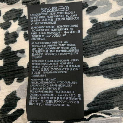 美品◆サンローラン シャツ 長袖 20SS 599291 コットン シルク レオパード シースルー プリーツ加工 メンズ サイズ38 ホワイト系 SAINT LAURENT 【AFB1】