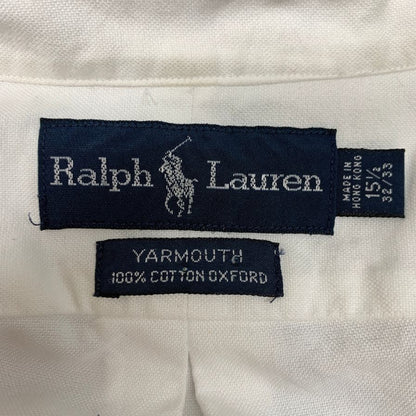 極美品◆ポロ ラルフローレン BDシャツ YARMOUTHライン ホワイト メンズ サイズ15.5 Polo Ralph Lauren 【AFB19】