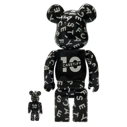 ベアブリック × ケースティファイ メディコムトイ ブラック BE@RBRICK × CASETiFY 10th Anniversary【AFI19】【中古】