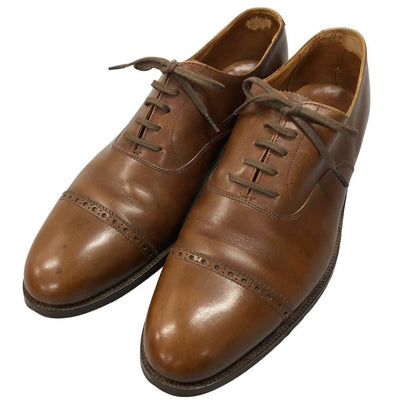 エーボンハウス レザーシューズ クロケット＆ジョーンズ製 パンチドキャップトゥ ブラウン サイズUK8E メンズ AVON HOUSE 約26.5cm【AFC1】