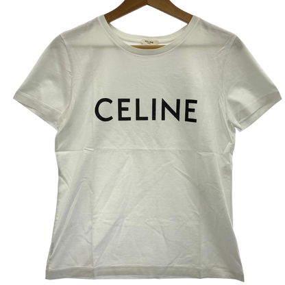 美品◆セリーヌ Tシャツ ビッグロゴ ホワイト サイズM エディ期 CELINE レディース【AFB20】