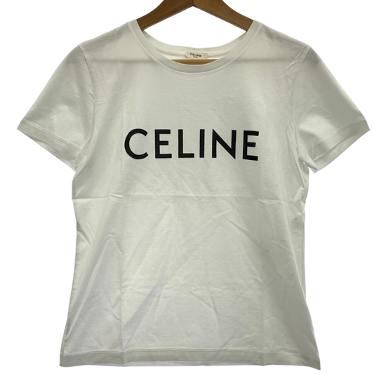 品相良好 ◆ Celine T 恤 大徽标 白色 尺寸 M Eddy period CELINE 女士 [AFB20] 