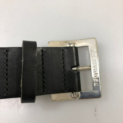 ディースクエアード レザーベルト シルバー金具 ブラック レディース サイズXS DSQUARED2【AFI19-2】