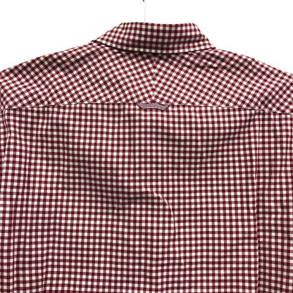 美品◆スーツカンパニー ギンガムチェックシャツ 長袖 スリムフィット コットン レッド系 サイズL  THE SUIT COMPANY 【AFB43】