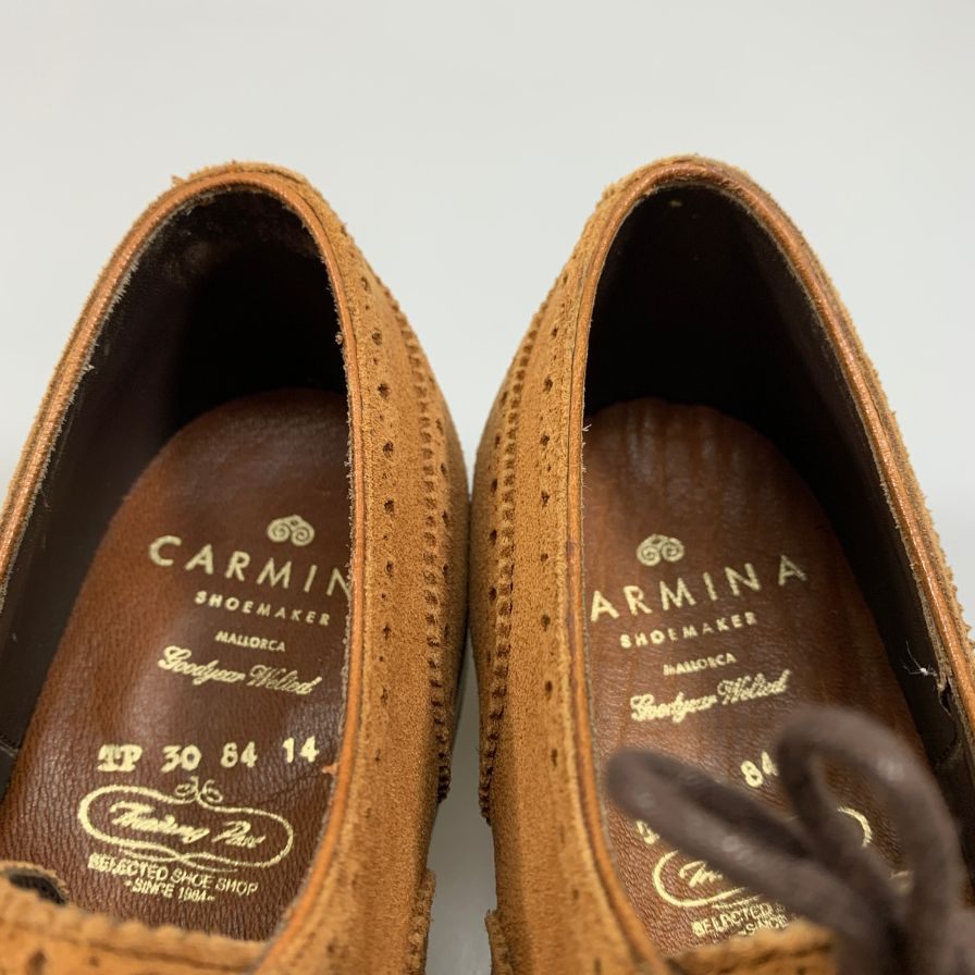 カルミナ トレーディングポスト別注 レザーシューズ フルブローグ ブラウン系 メンズ サイズ7.5 80103 CARMINA Tradig Post 約26.0cm【AFC44】