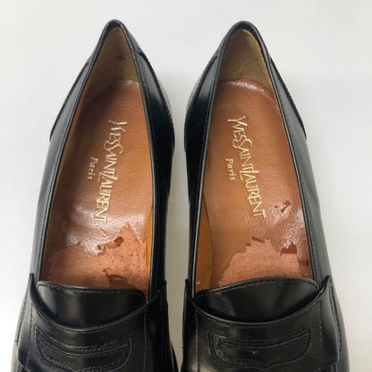 イブサンローラン レザーシューズ ローファー スリッポン マドラス社製 メンズ サイズ27cmEEE ブラック YVES SAINT LAURENT 約27.0cm【AFD6】