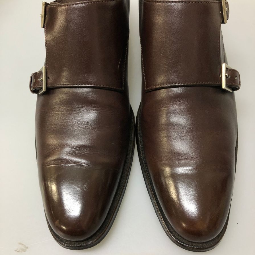 ビームス F Handcrafted Footwear レザーシューズ ダブルモンクストラップ メンズ サイズ6.5 ブラウン BEAMS F 約25.0cm【AFD2】
