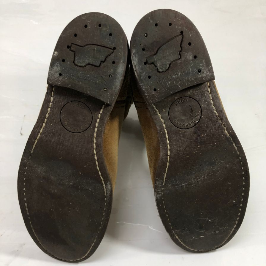 レッドウィング 8188 ペコスブーツ スエード プレーントゥ ブラウン サイズUS7.5E メンズ REDWING 約25.5cm【YB6】