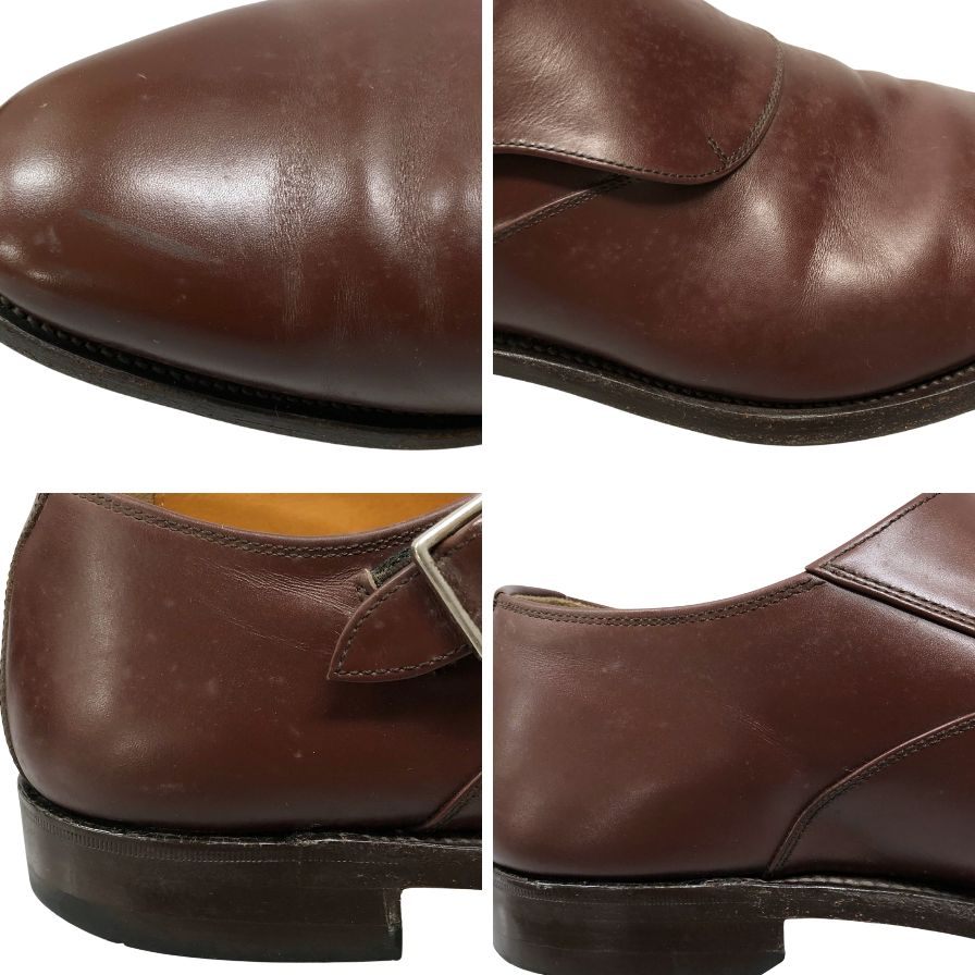スコッチグレイン ヒロカワ レザーシューズ シングルモンク ストラップ H 2000 ブラウン メンズ サイズ26 Scotch grain HIROKAWA 約26.0cm【AFC34】