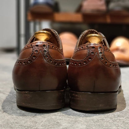 エドワードグリーン マルバーン フルブローグ 82ラスト ブラウン サイズUK8.5 EDWARD GREEN ビジネスシューズ 約27.0cm【LA】【中古】