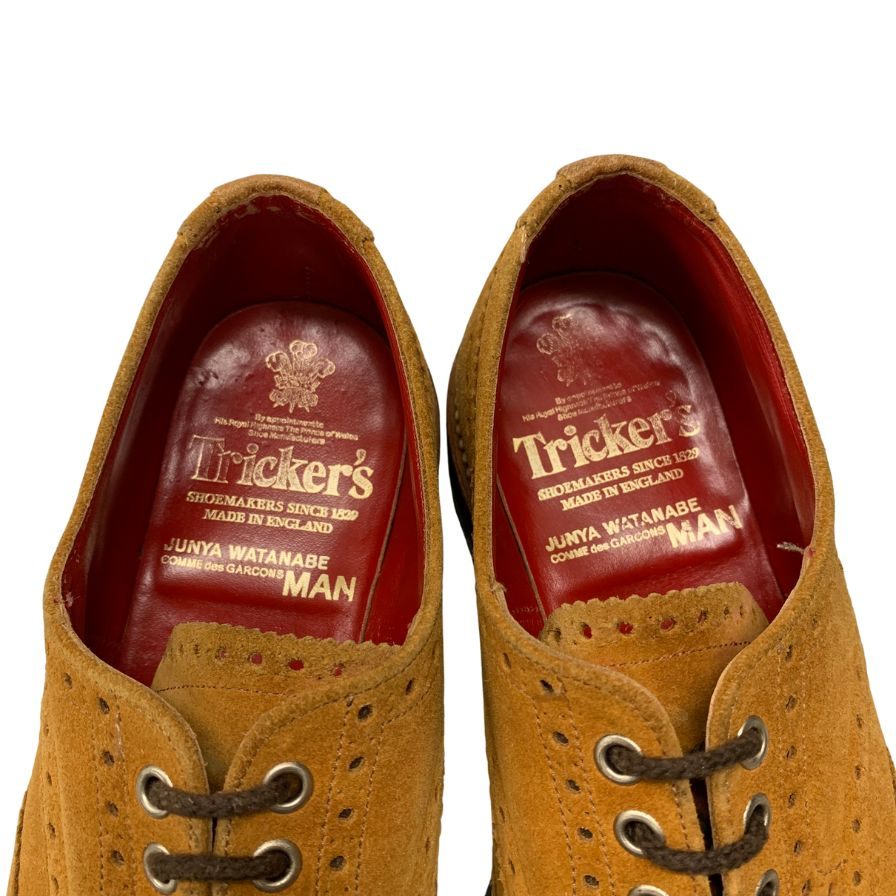 中古◆トリッカーズ レザーシューズ ジュンヤ ワタナベ マン別注 スエード フルブローグ サイズ7 メンズ サンド Tricker's JUNYA WATANABE MAN 約25.5cm【AFC44】