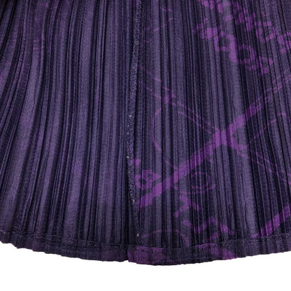 美品◆プリーツプリーズ イッセイミヤケ 長袖カットソー 総柄 パープル レディース サイズ3 PP53-JK671 PLEATS PLEASE ISSEY MIYAKE 【AFB46】