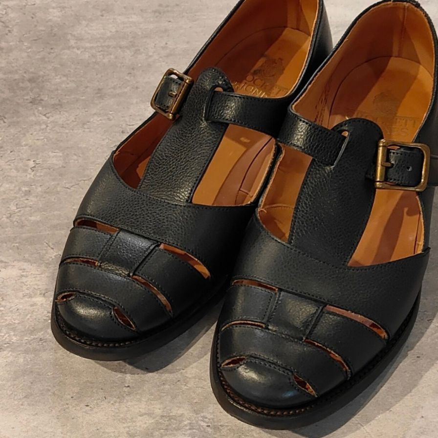 クロケット＆ジョーンズ SUBS フィッシャーマン グルカサンダル ネイビー  グレインレザー 314ラスト サイズUK8E CROCKETT&JONES ビジネスシューズ 約26.5cm【LA】【中古】
