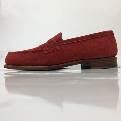 ジェイエムウエストン 180 スエード シグニチャーローファー レッド サイズ5D メンズ J.M.WESTON ローファー 約25.0cm【LA】【中古】