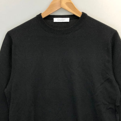 美品◆クルチアーニ ウールクルーネックニット メンズ サイズ 44 ブラック Cruciani 【AFB16】