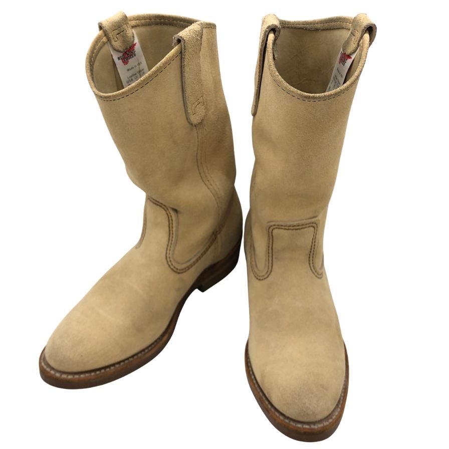 レッドウィング 8156 スウェード ロングブーツ メンズ US7 ベージュ red wing 約25.0cm【AFC5】