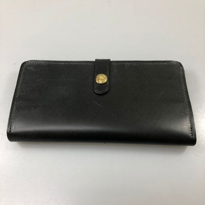 グレンロイヤル 長財布 二つ折り財布 フラップボタン ブライドルレザー ブラック ゴールド金具 GLENROYAL【AFI1】