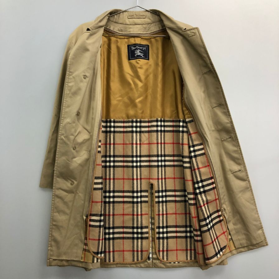 中古◆バーバリー バルカラーコート 旧タグ イングランド製 ベージュ メンズ 表記サイズ160 Burberry 【AFA18】