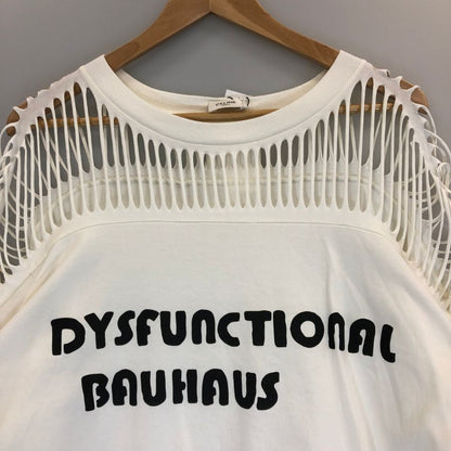極美品◆セリーヌ 23SS ロングスリーブTシャツ Dysfunctional Bauhaus ホワイト メンズ サイズS CELINE 【AFB25】