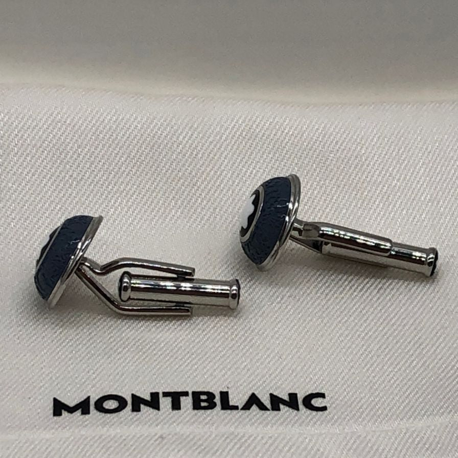 モンブラン カフリンクス 作家シリーズ ヨハン ヴォルフガング フォン ゲーテ シルバー×ブルー MB134674 Montblanc【AFI10】【中古】