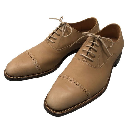 スコッチグレイン レザーシューズ ベルオム 746 ストレートチップ パンチド ベージュ サイズ24 メンズ SCOTCH GRAIN BELHOMME 約24.0cm【AFD9】