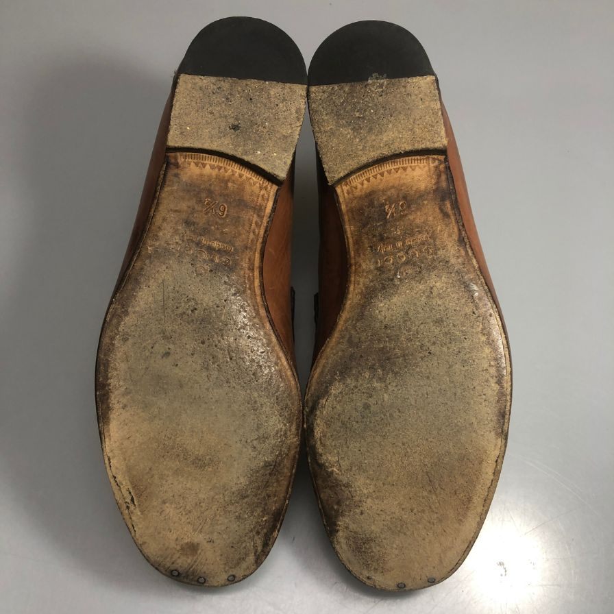 グッチ レザーシューズ ビットローファー 1953コレクション イタリア製 メンズ サイズ6.5 ブラウン GUCCI 約25.5cm【AFD3】