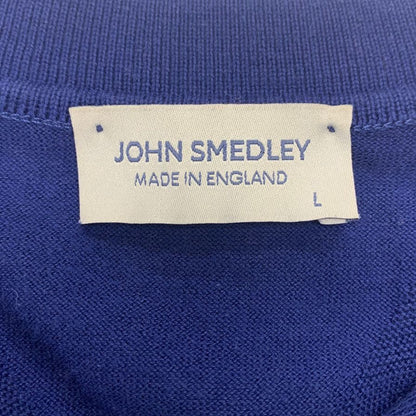 中古◆ジョンスメドレー 半袖ニットポロ スキッパー ブルー メンズ サイズL JOHN SMEDLEY 【AFB29】