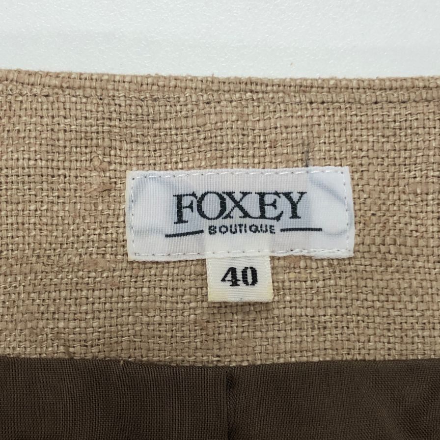 美品◆フォクシー ブティック ワンピース シルク フリンジ 装飾 デザイン ノースリーブ 22529 ベージュ レディース サイズ40 FOXEY BOUTIQUE 【AFB35】