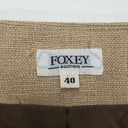 美品◆フォクシー ブティック ワンピース シルク フリンジ 装飾 デザイン ノースリーブ 22529 ベージュ レディース サイズ40 FOXEY BOUTIQUE 【AFB35】