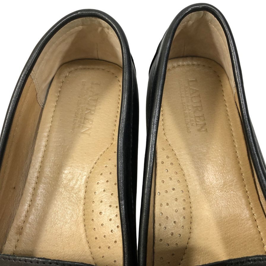 ローレン ラルフローレン ドライビングシューズ バーンズバリー レザー ゴールド金具 ブラック レディース UK6.5 Lauren Ralph Lauren BARNSBURY 約25.5cm【AFC44】