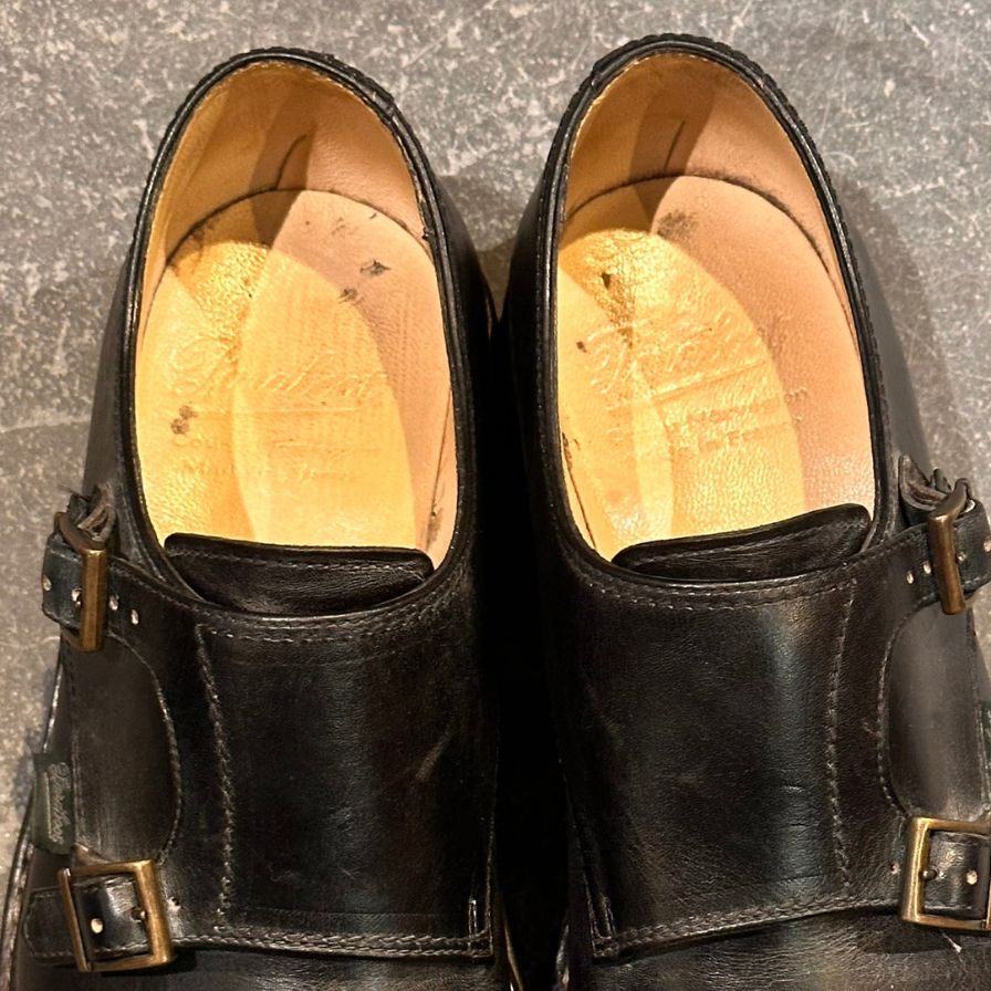 パラブーツ ウィリアム レザーシューズ ダブルモンク ブラック サイズUK7 PARABOOT ビジネスシューズ 約25.5cm【LA】【中古】