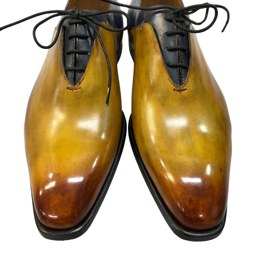 フランチェスコ べニーニョ ホールカット 2291ブラウン×ネイビー コンビ メンズ サイズ6 Francesco Benigno 約25.0cm【AFC41-2】