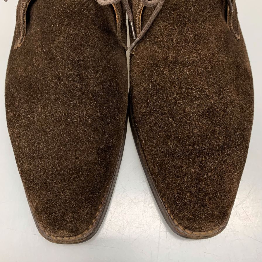 クロケット&ジョーンズ チャッカブーツ プレーントゥ テットベリー スエード ブラウン メンズ サイズ6.5E Crockett & Jones TETBURY ブーツ 約25.0cm【LA】【中古】