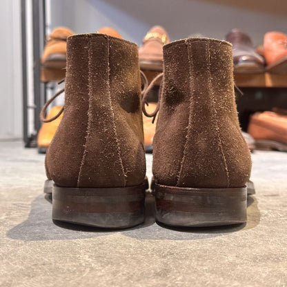 クロケット&ジョーンズ レザーシューズ チャッカブーツ チャートシー スエード ブラウン サイズUK7E CROCKETT&JONES CHERTSEY ブーツ 約25.5cm【LA】【中古】