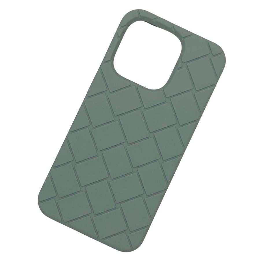 ボッテガヴェネタ iPhoneケース iPhone15Pro ラバー イントレチャート グリーン系 BOTTEGA VENETA【AFI27】【中古】