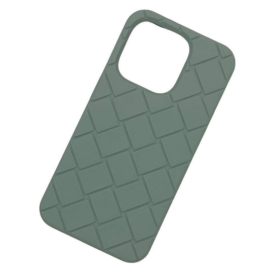 ボッテガヴェネタ iPhoneケース iPhone15Pro ラバー イントレチャート グリーン系 BOTTEGA VENETA【AFI27】【中古】