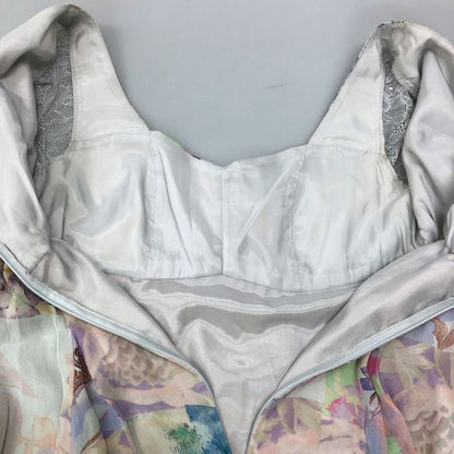 極美品◆ダイアグラム グレースコンチネンタル ノースリーブワンピース 花柄 レース装飾 マルチカラー レディース サイズ36 Diagram GRACE CONTINENTAL 【AFB47】