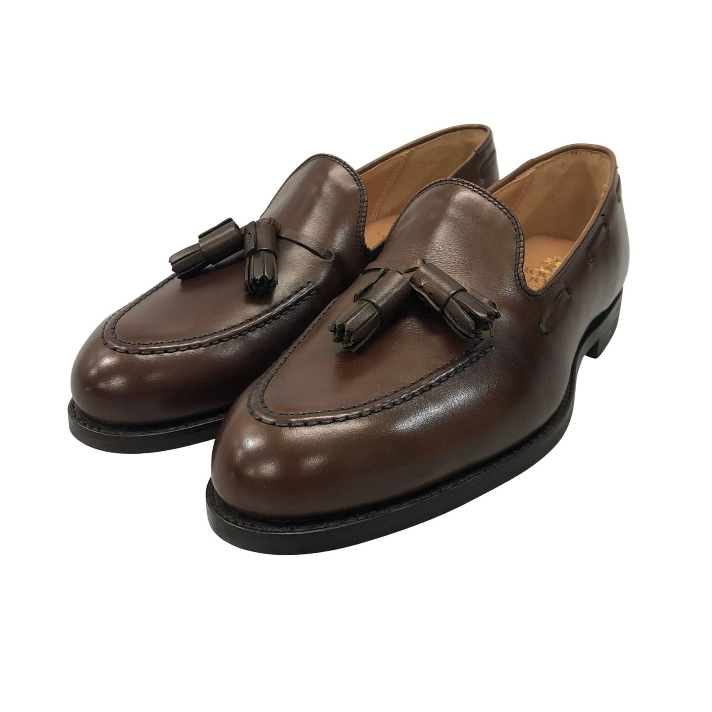 クロケット&ジョーンズ ローファー MAINE ビームスF別注 ダークブラウンカントリーカーフ サイズ5E ブラウン CROCKETT&JONES ローファー 約24.0cm【LA】【中古】