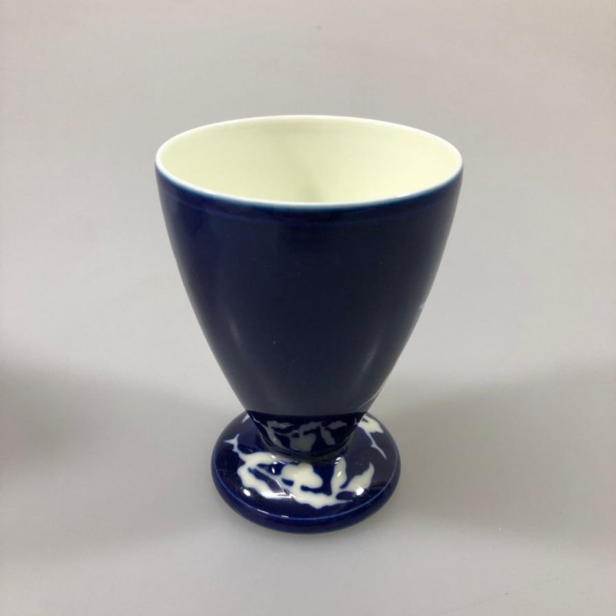 深川製磁 草花折枝白抜紋 ゴブレット【AFI22】【中古】