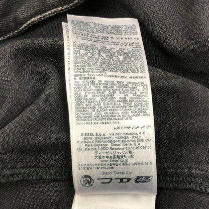美品◆ディーゼル デニム 半袖シャツ Dロゴ刺繍 メンズ サイズS ブラック DIESEL 【AFB34】