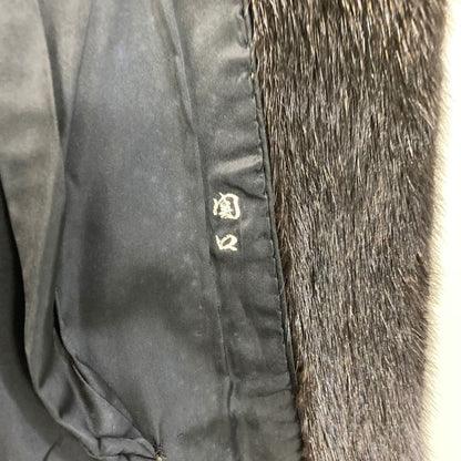 中古◆ドナルド ブルックス ミンクコート サイズ13号 ブラック系 レディース 毛皮 ファーコート アウター DONALD BROOKS 【AFA19】