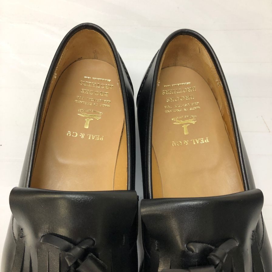 ピール＆コー レザー ローファー ブルックスブラザーズ別注 メンズ サイズ7.5 ブラック PEAL＆Co 約26.0cm【AFD2】