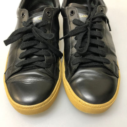 サンローラン レザースニーカー ガムソール 419195 ローカット ブラック 38 メンズ SAINT LAURENT 約23.5cm【AFC8】