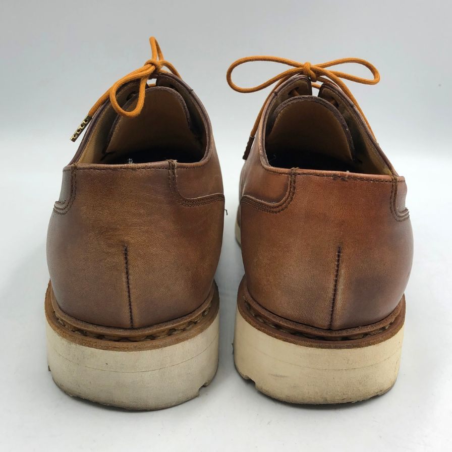 パラブーツ シャンボード レザーシューズ Uチップ 白ソール サイズUK7F ブラウン Paraboot 約25.5cm【AFD15】