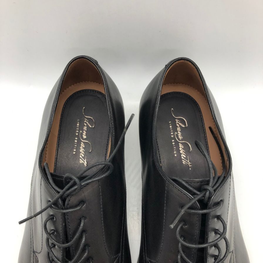 シルバノサセッティ プレーントゥ レザーシューズ ブラック サイズ6 メンズ SILVANO SASSETTI 約25.0cm【AFD13】