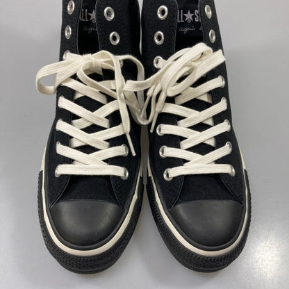 コンバース アニエスベーオールスターコラボ ハイカットスニーカー メンズ ブラック サイズ25cm CONVERSE×agnes b. 約25.0cm【AFD5】